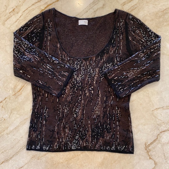 TSE Pure Cashmere Beaded Sweater SZ X -Large - Picture 2 of 7